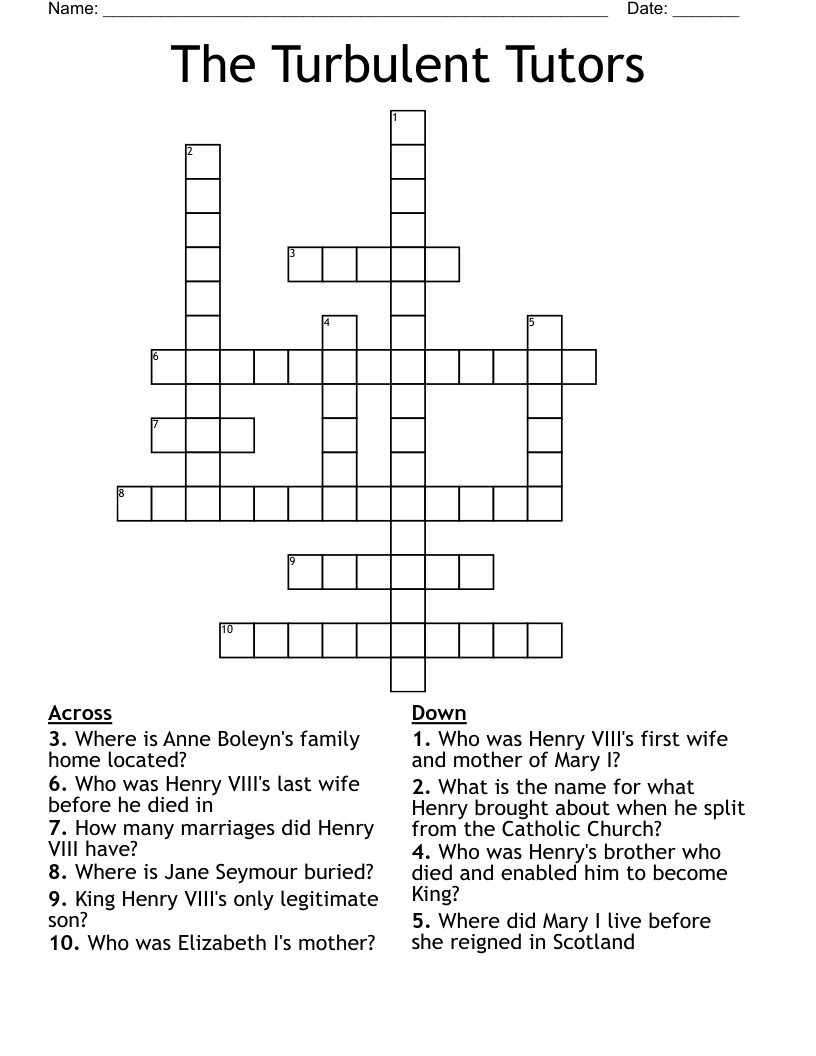 The Turbulent Tutors Crossword