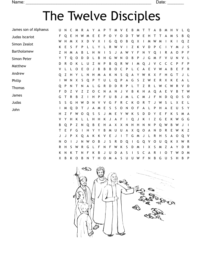 The Twelve Disciples Word Search