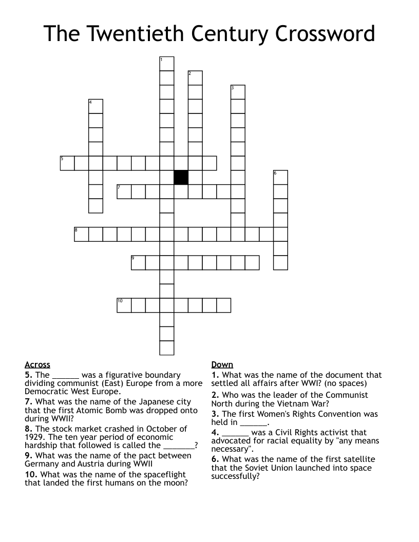 The Twentieth Century Crossword