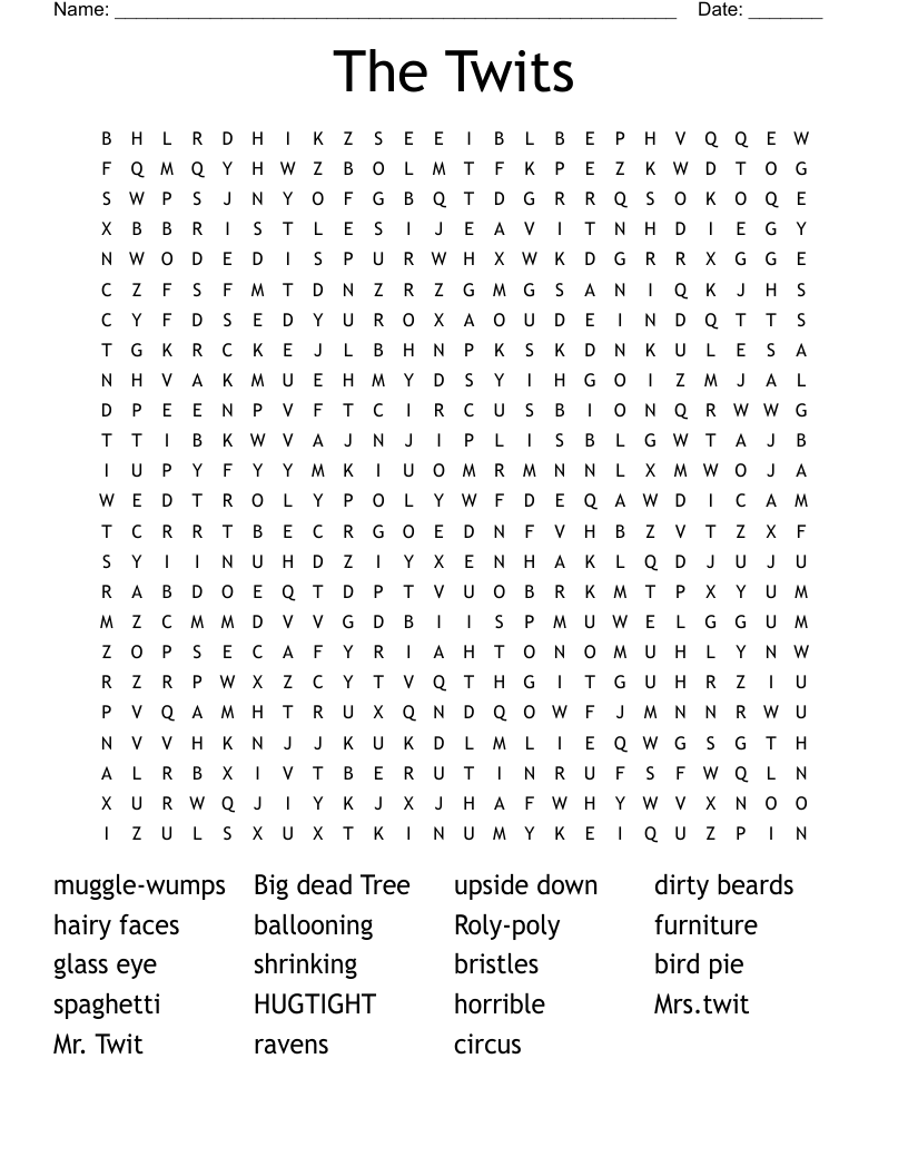 The Twits Word Search