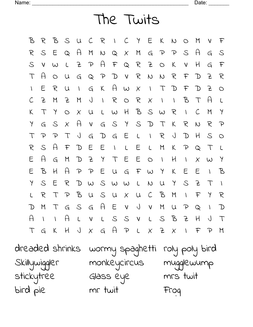 The Twits Word Search