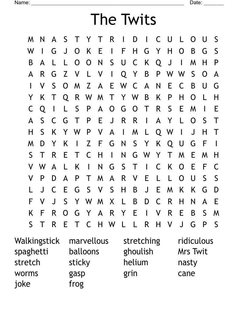 The Twits Word Search