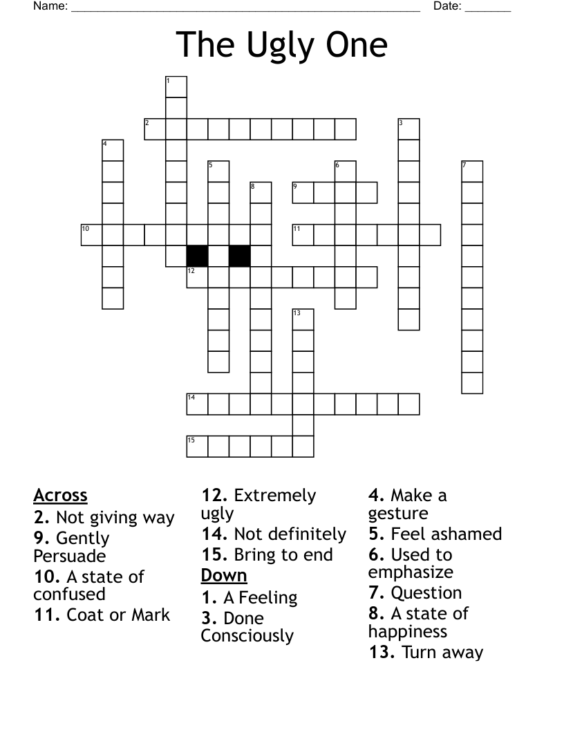 The Ugly One Crossword