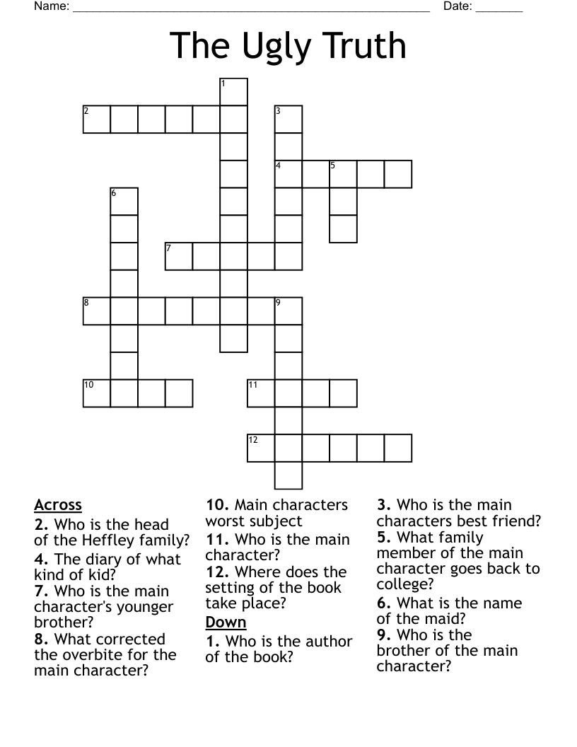 The Ugly Truth Crossword