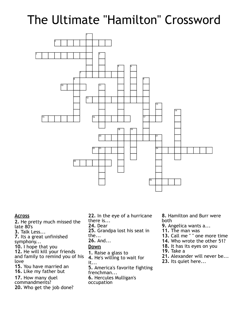 The Ultimate "Hamilton" Crossword 