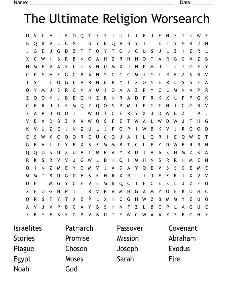 The Ultimate Religion Worsearch Word Search