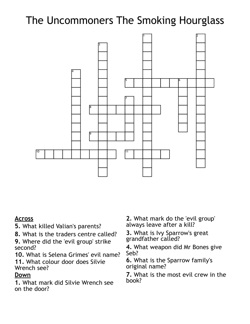 The Uncommoners The Smoking Hourglass Crossword