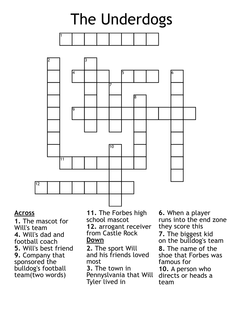 The Underdogs Crossword