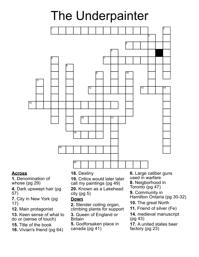The Underpainter Crossword