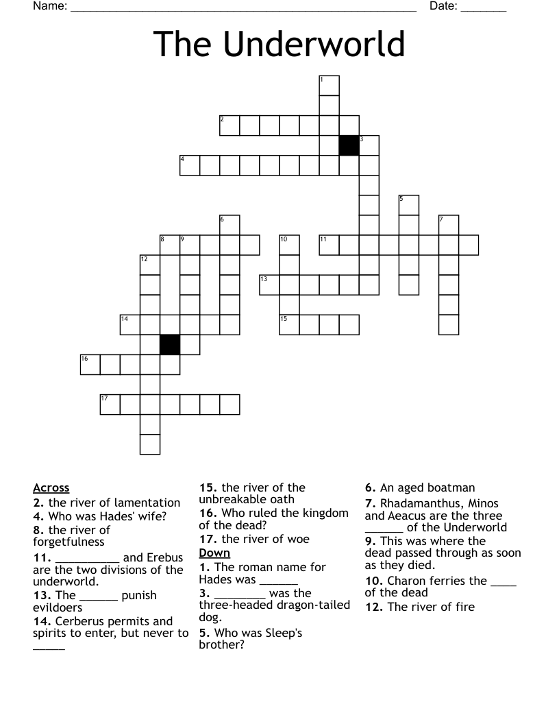 The Underworld Crossword