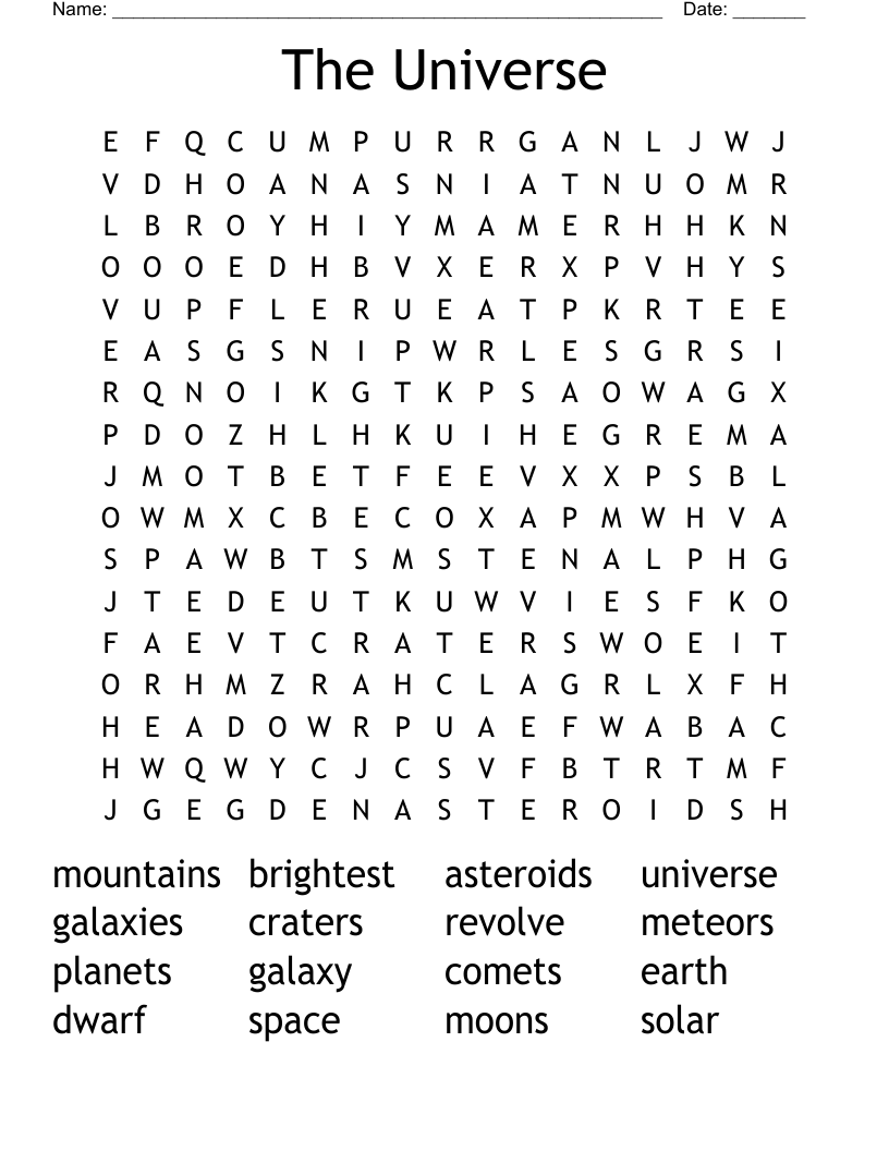 The Universe Word Search