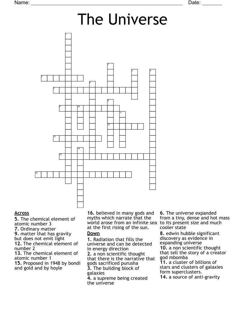 The Universe Crossword
