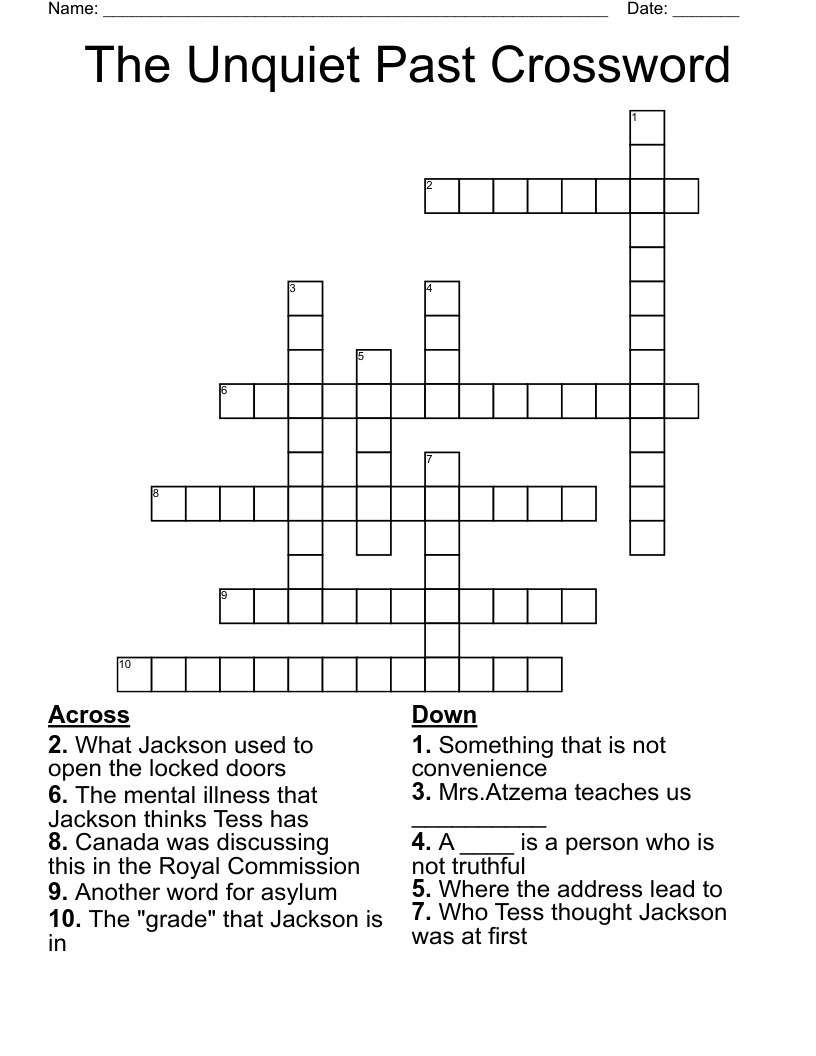 The Unquiet Past Crossword