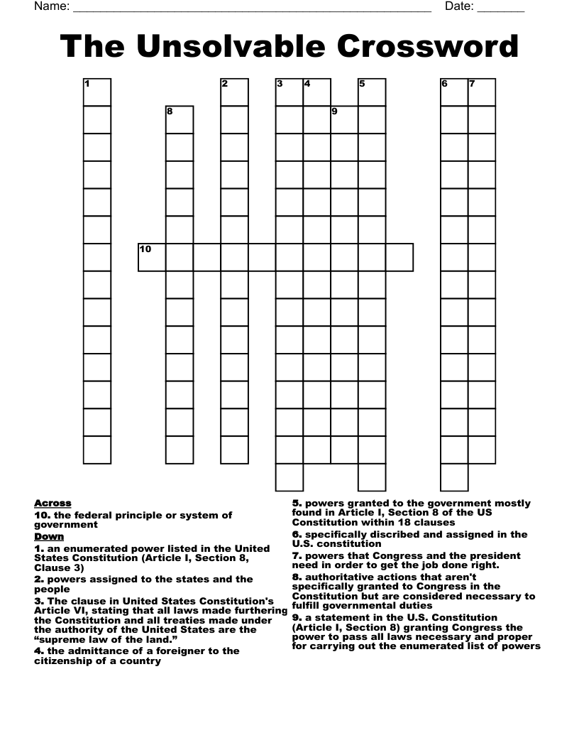 The Unsolvable Crossword