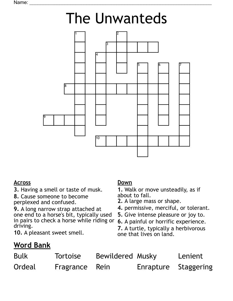 The Unwanteds Crossword