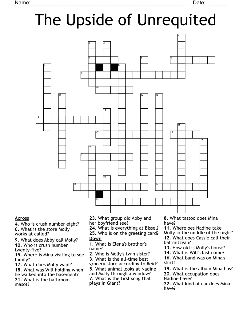 The Upside of Unrequited Crossword