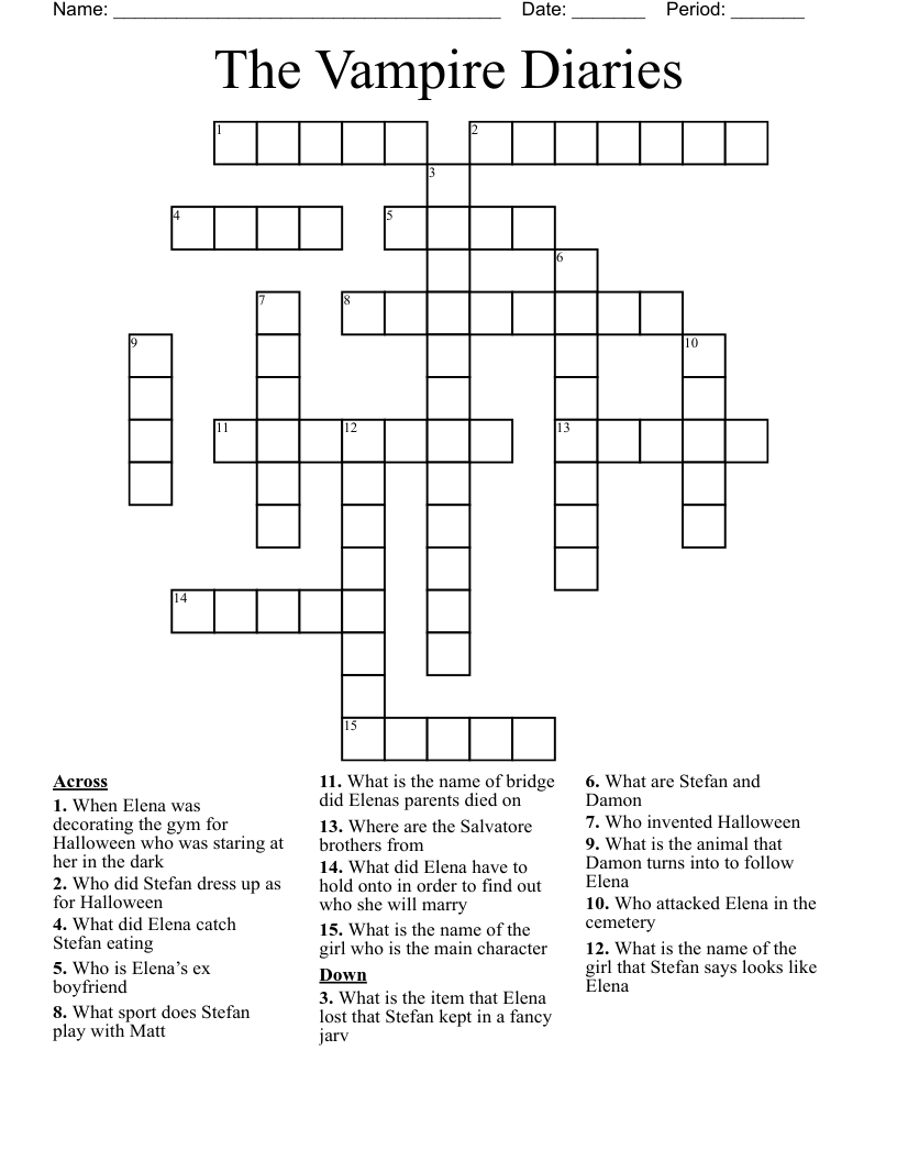 The Vampire Diaries  Crossword