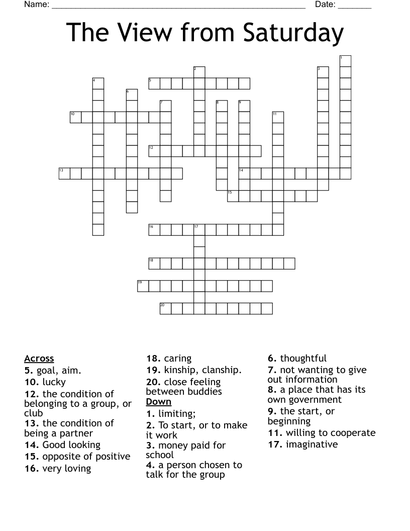 The View from Saturday Crossword