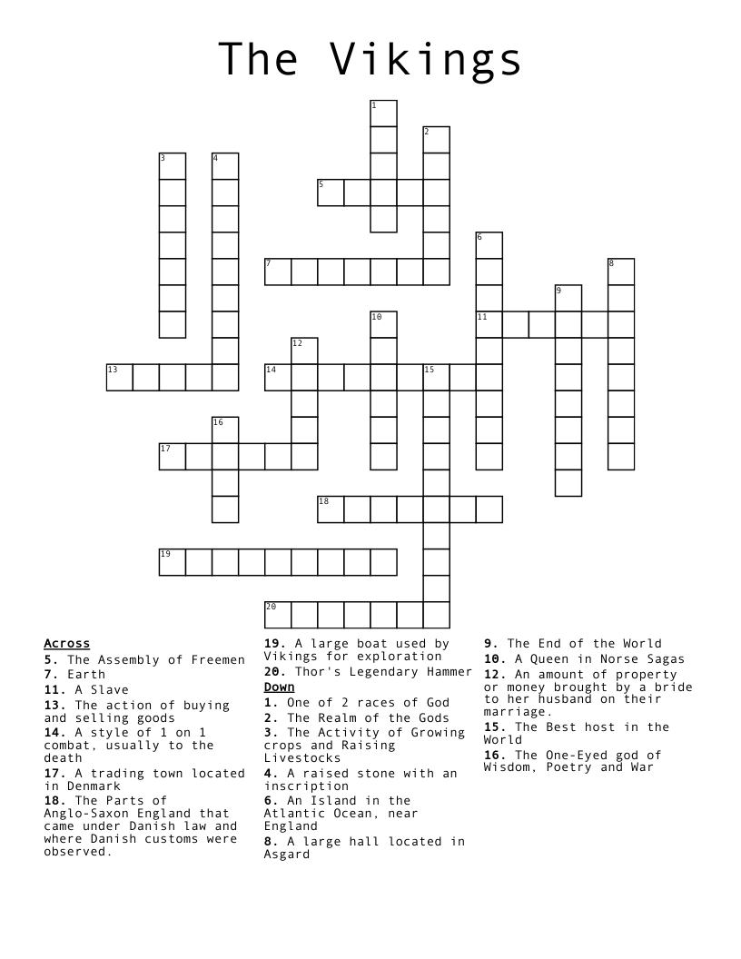 The Vikings Crossword
