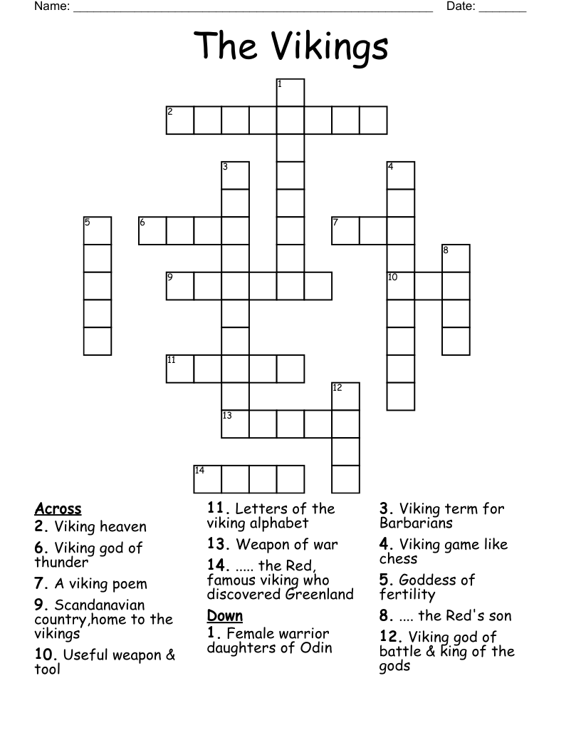 The Vikings Crossword