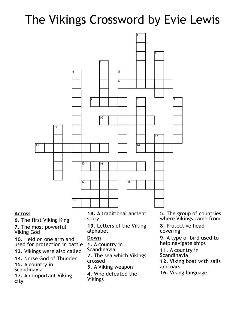 The Vikings Crossword by Evie Lewis