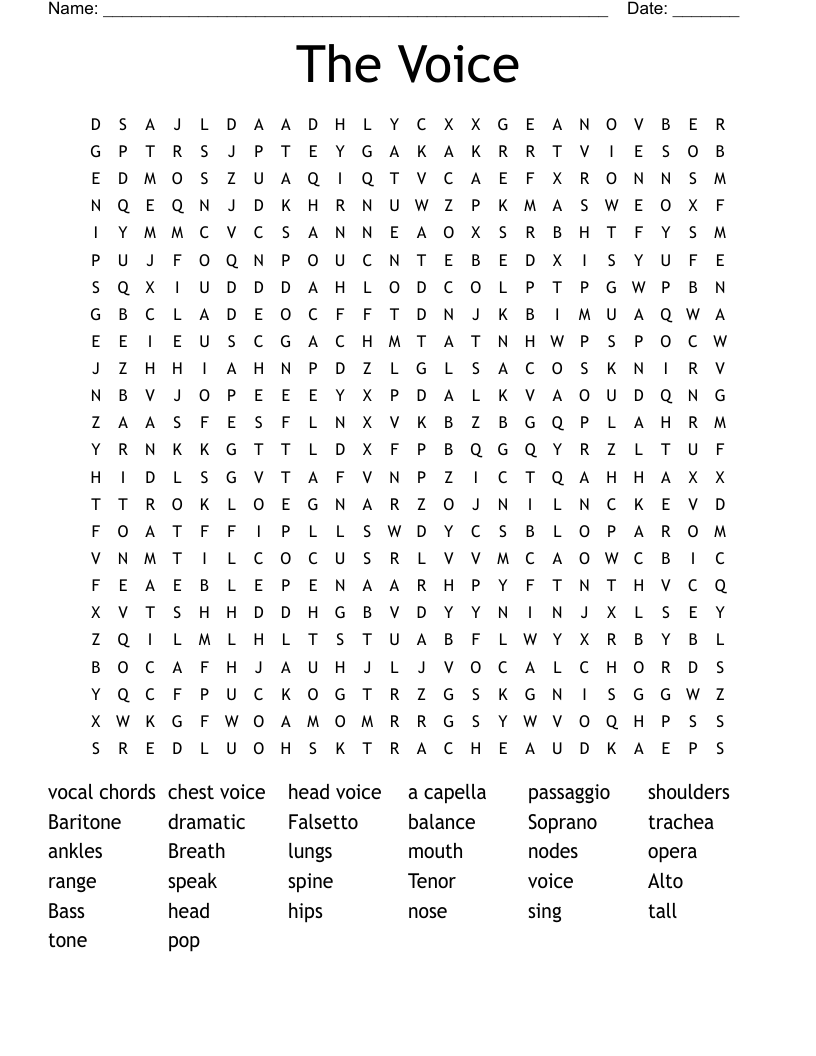 The Voice Word Search