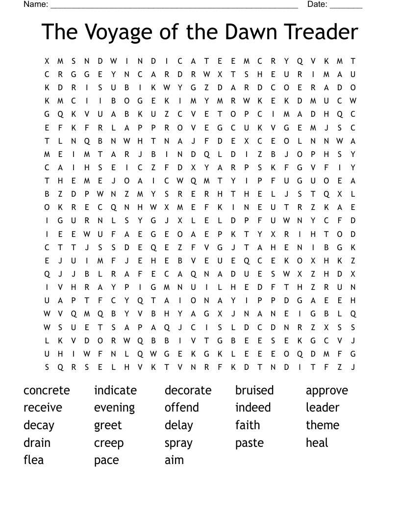 The Voyage of the Dawn Treader Word Search