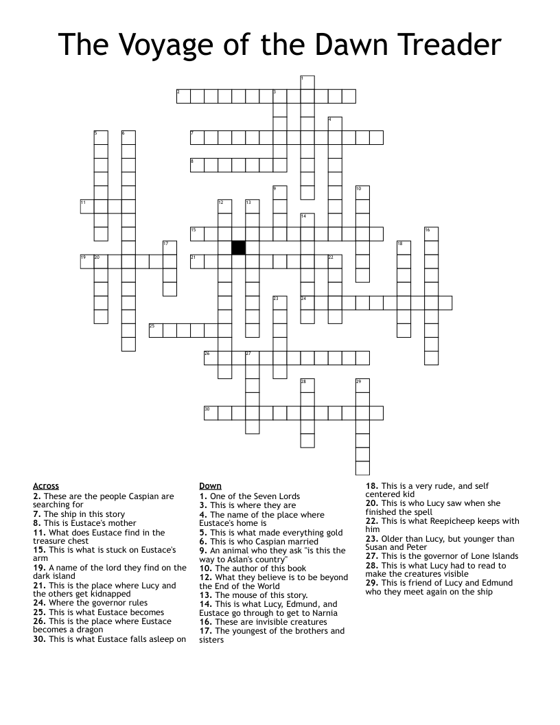 The Voyage of the Dawn Treader Crossword