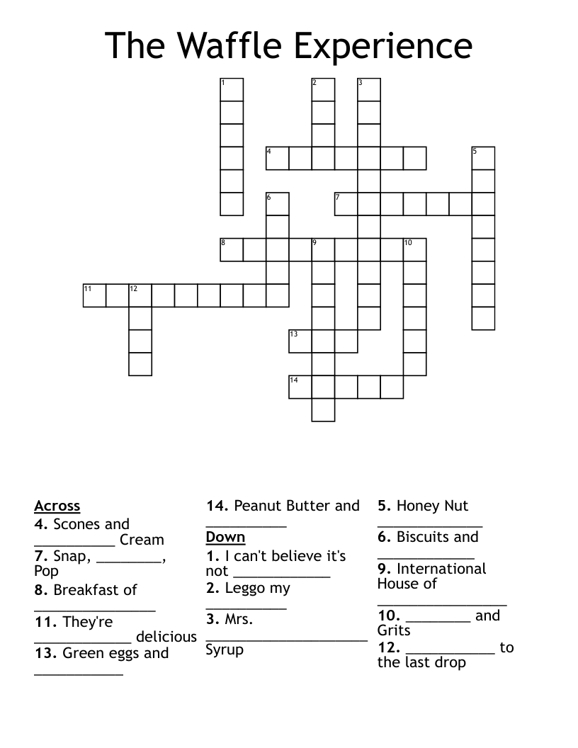The Waffle Experience Crossword