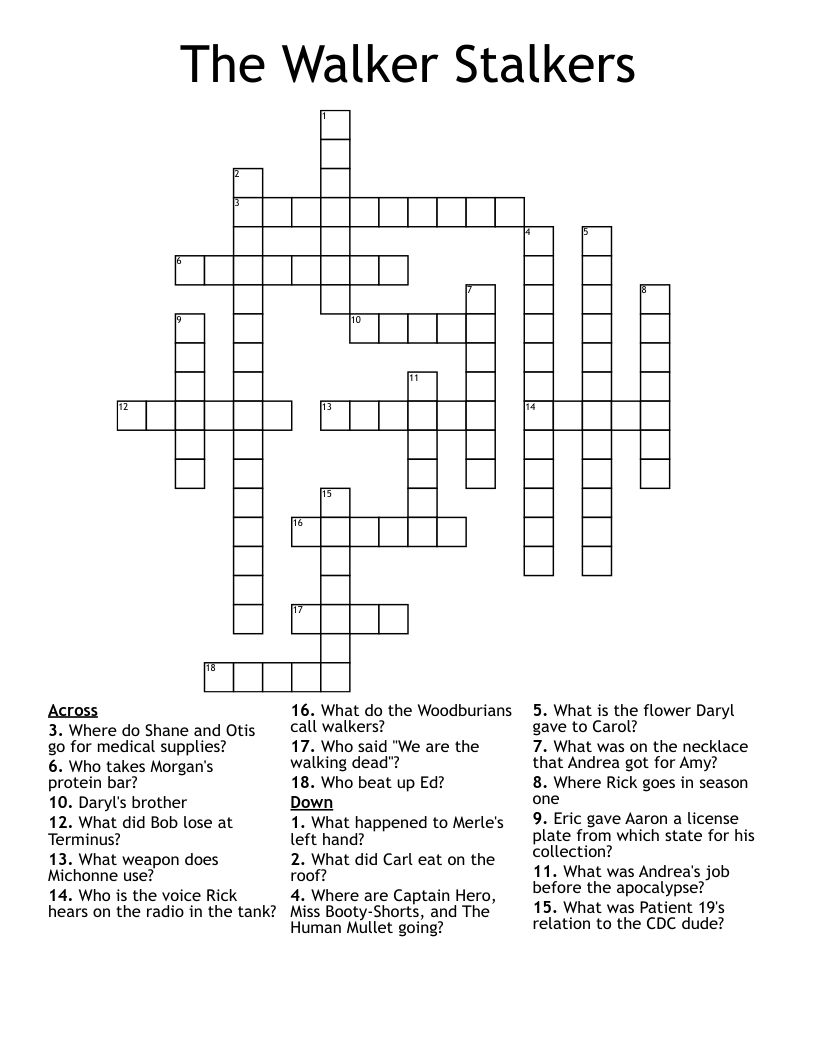 The Walker Stalkers Crossword