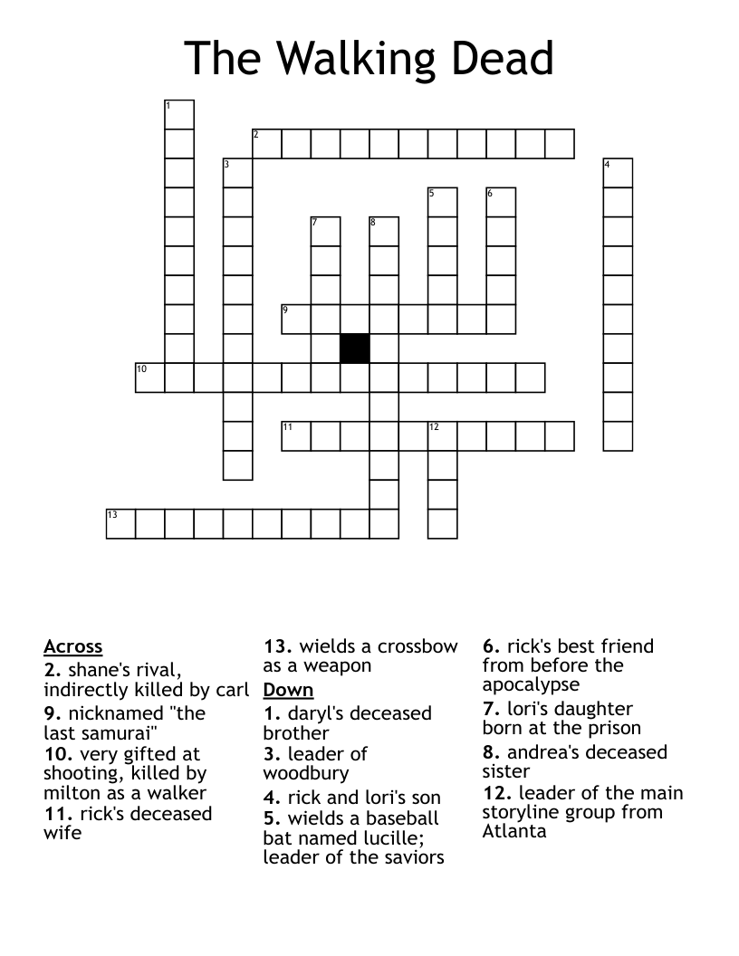 The Walking Dead Crossword