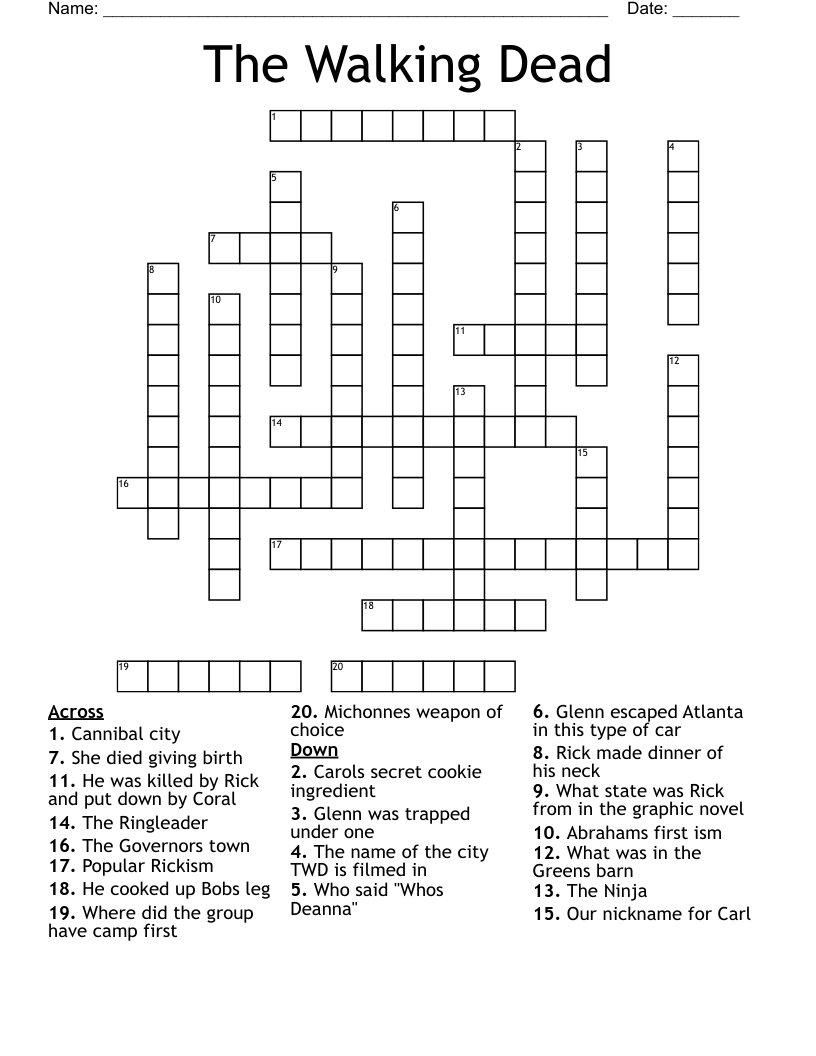 The Walking Dead Crossword