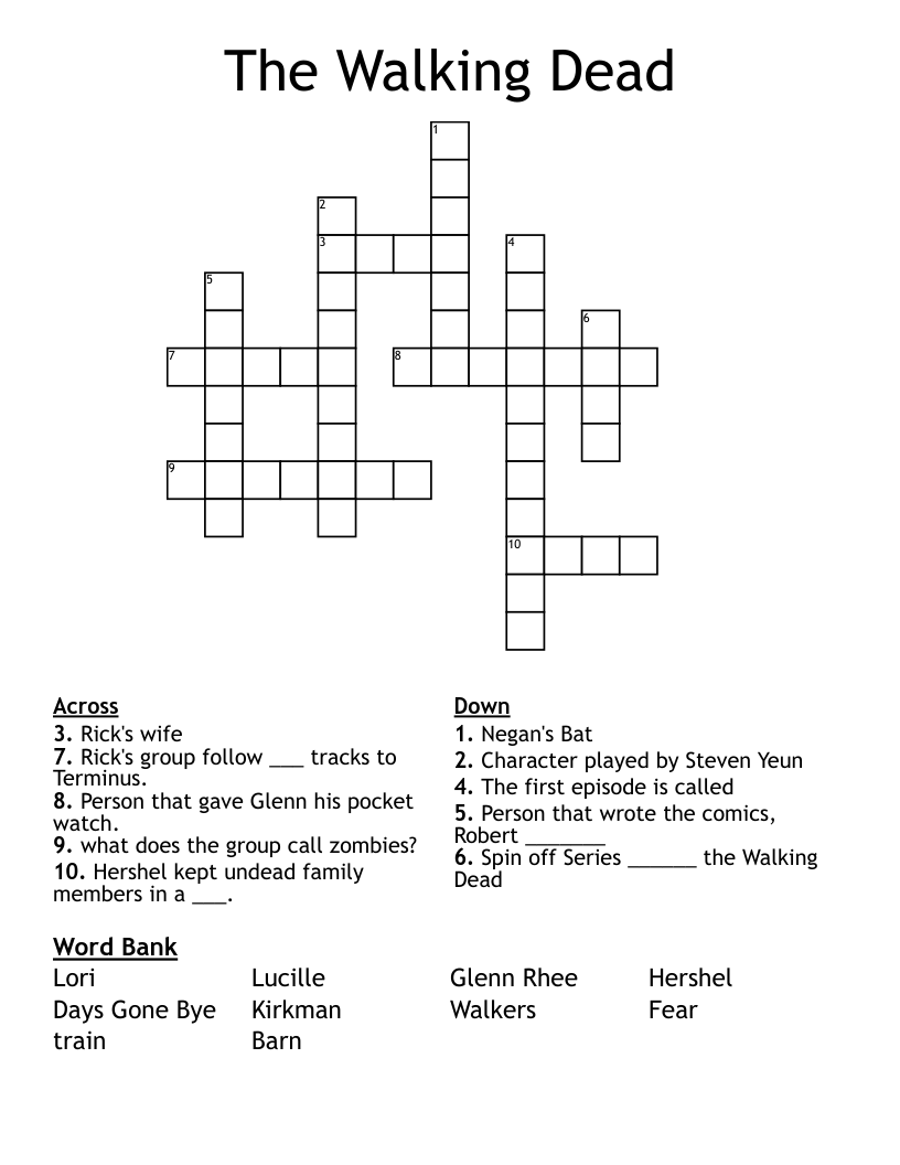 The Walking Dead Crossword