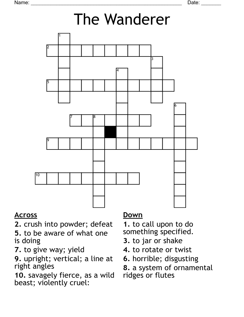 The Wanderer Crossword