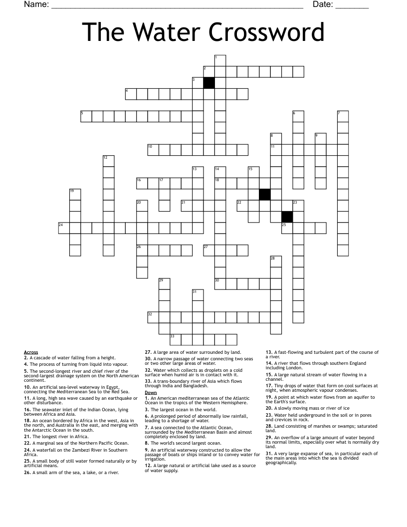 The Water Crossword