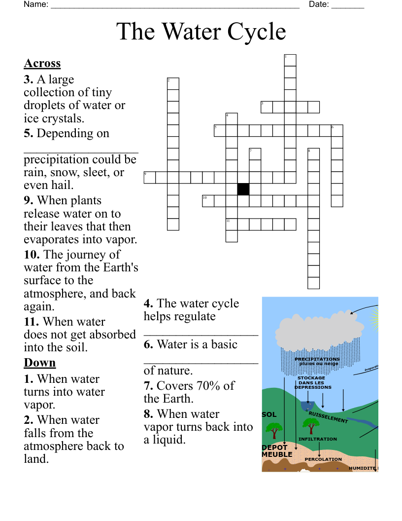 The Water Cycle Crossword