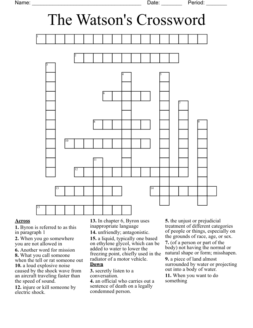 The Watson's Crossword 