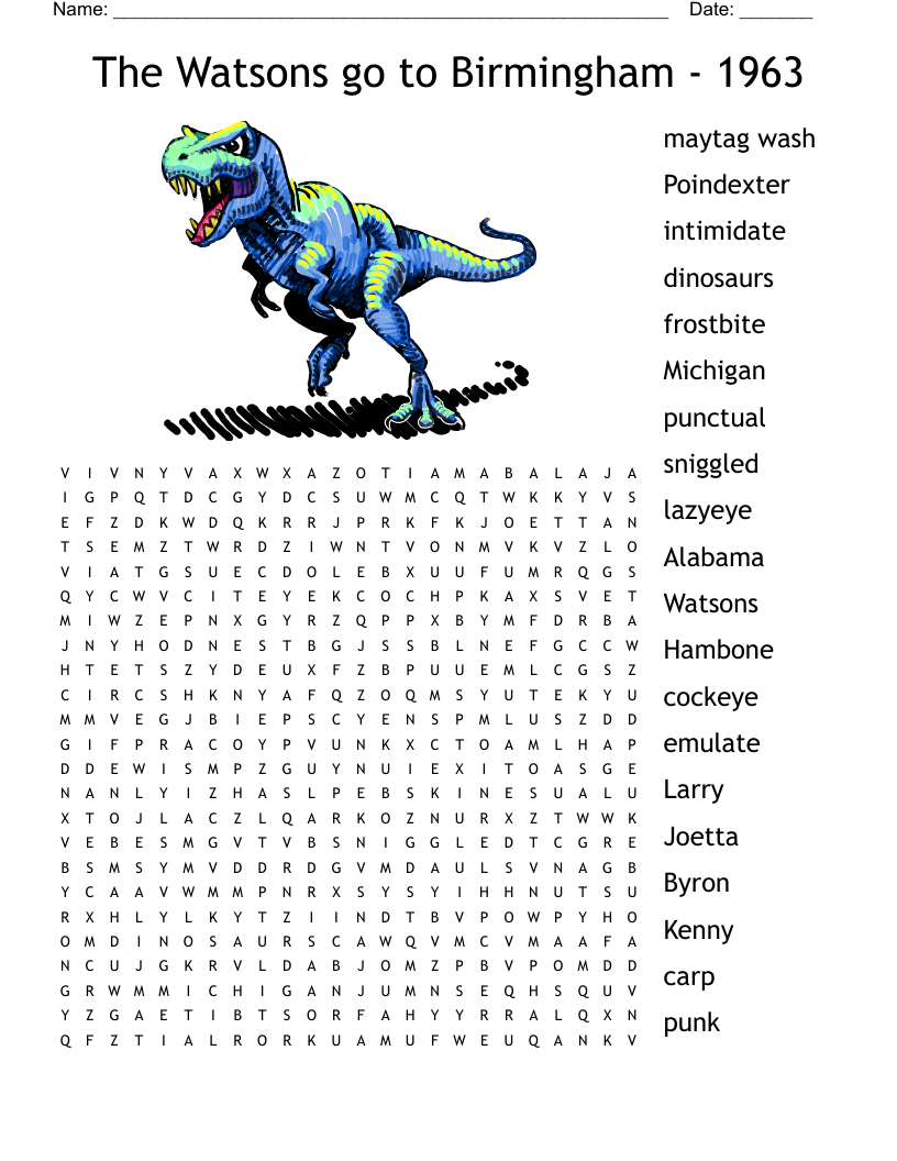 The Watsons go to Birmingham - 1963 Word Search