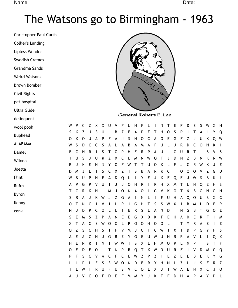 The Watsons go to Birmingham - 1963 Word Search
