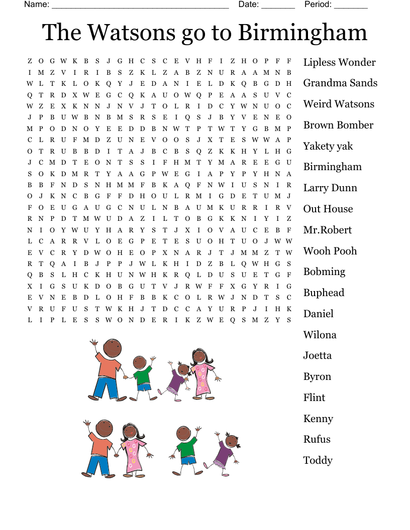 The Watsons go to Birmingham Word Search