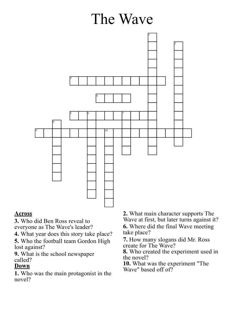 The Wave Crossword