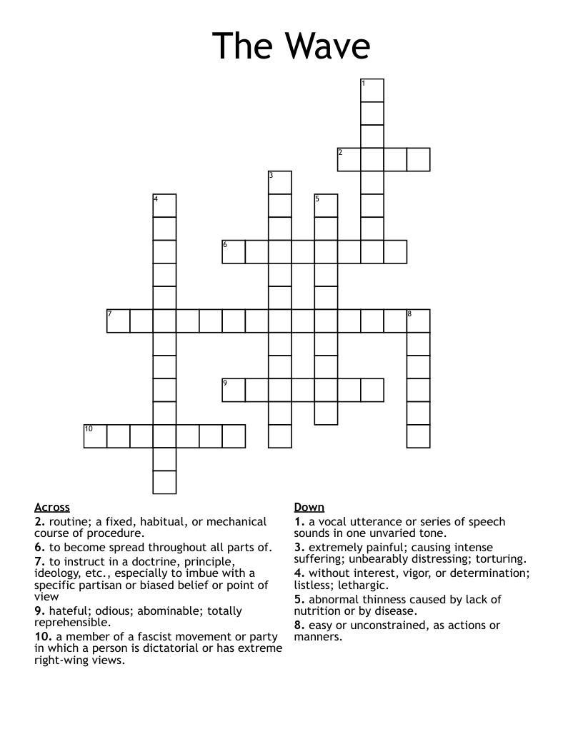 The Wave Crossword