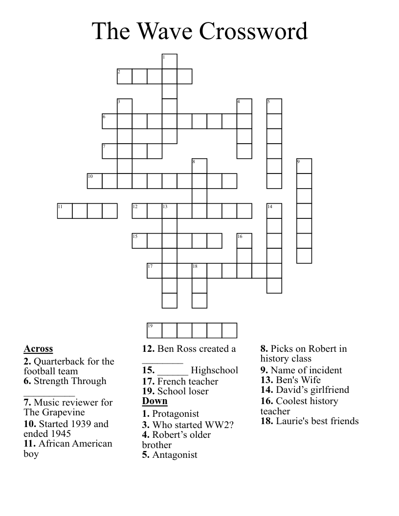 The Wave Crossword