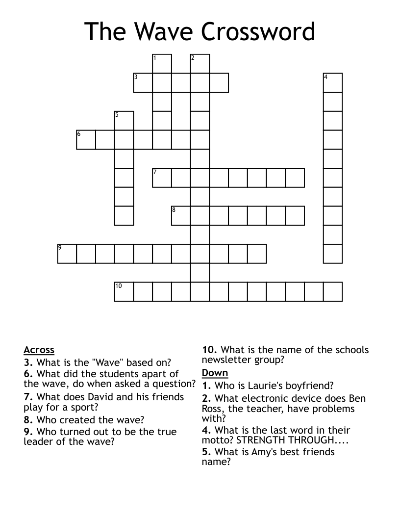 The Wave Crossword