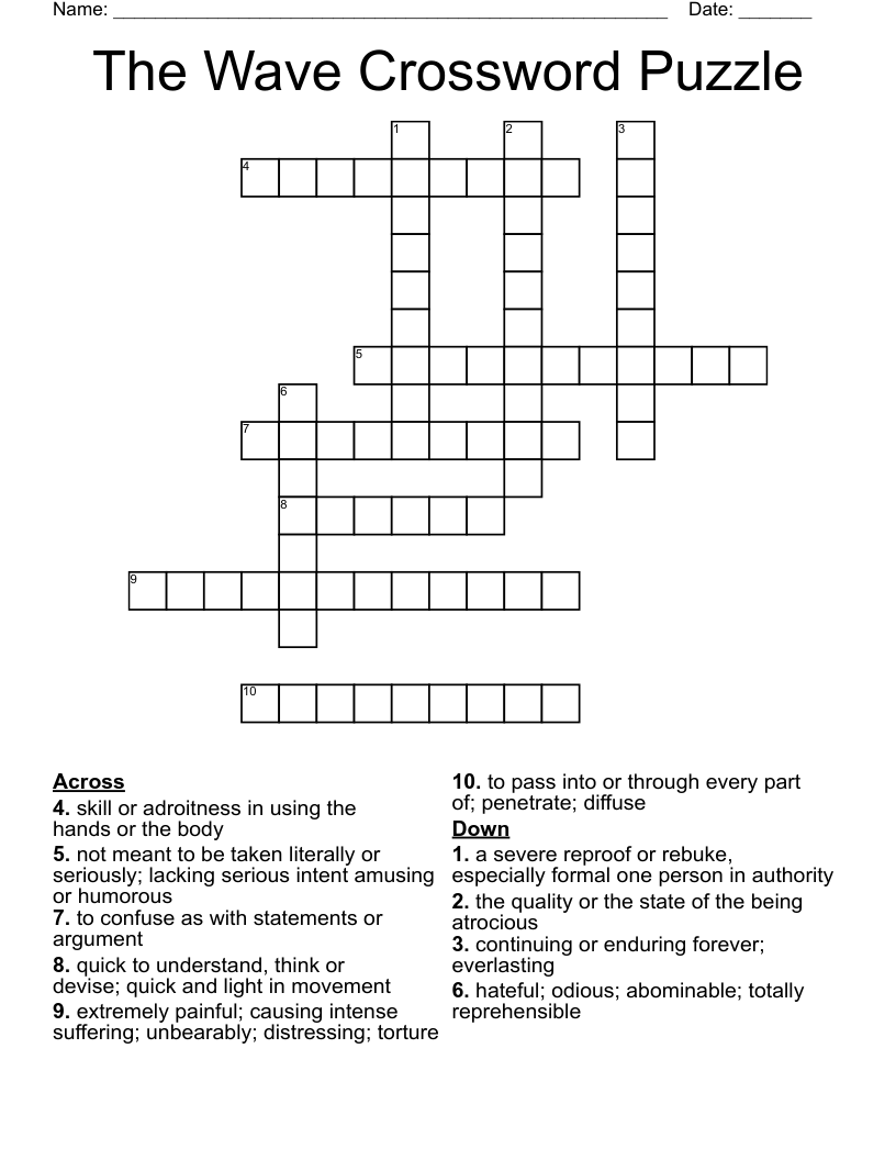 The Wave Crossword Puzzle