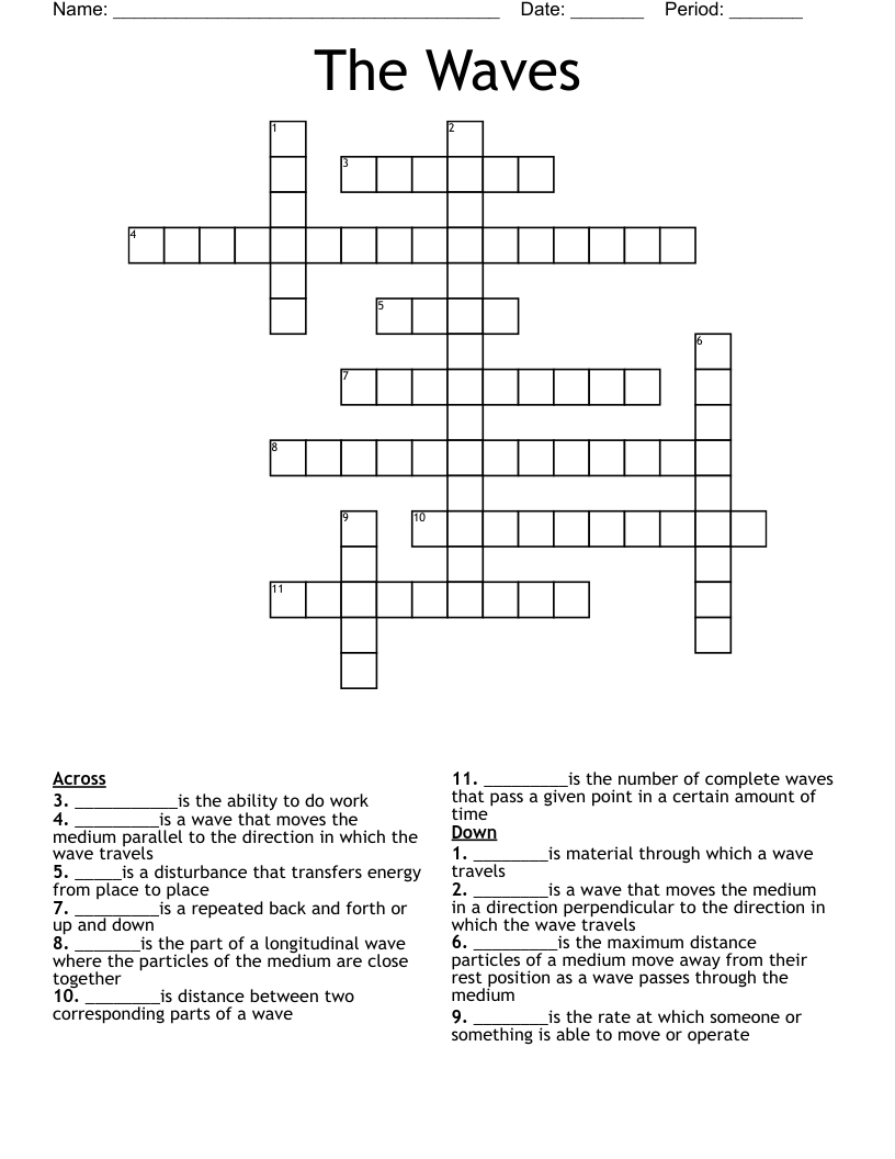 The Waves Crossword