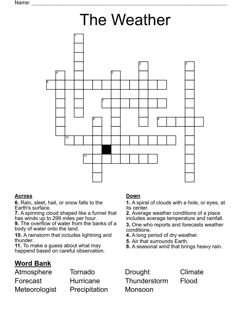 The Weather  Crossword