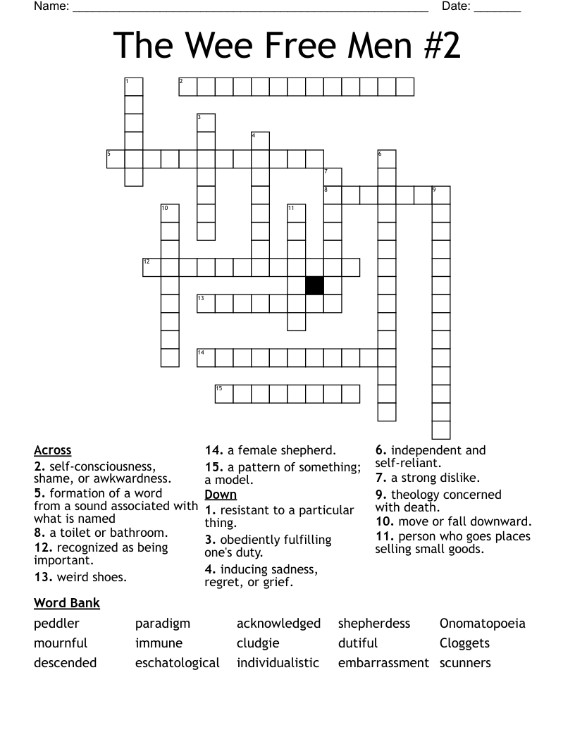 The Wee Free Men #2 Crossword