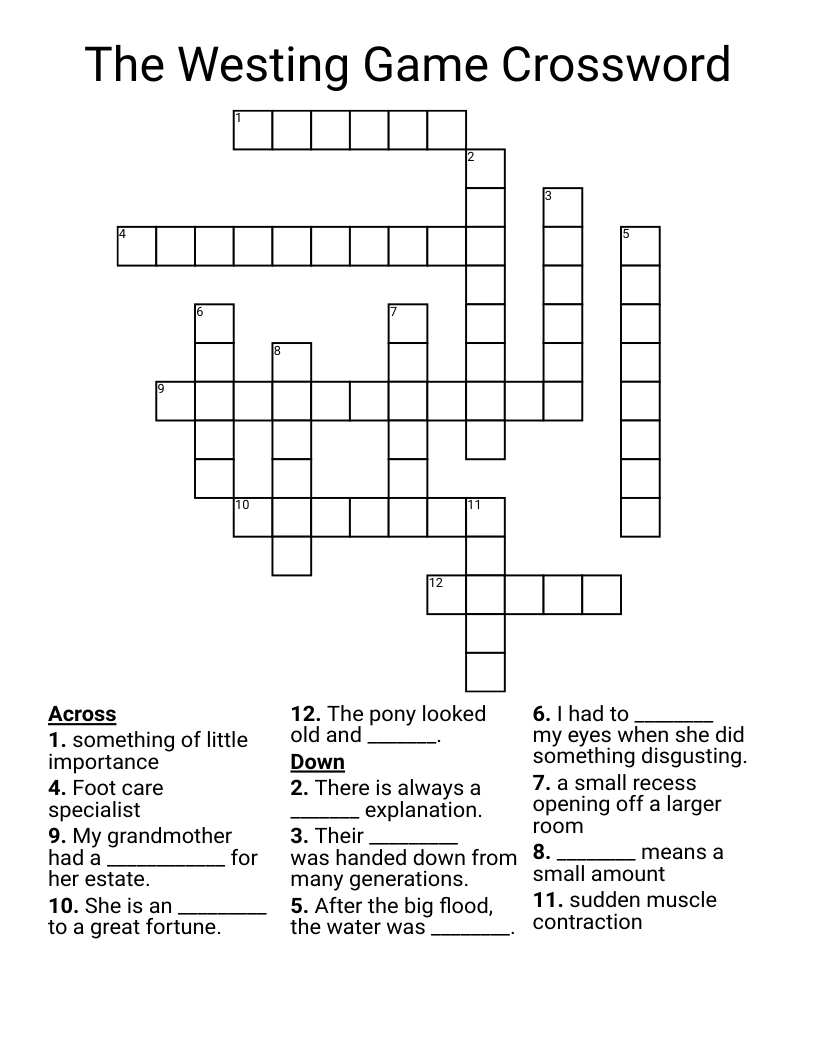 The Westing Game Crossword