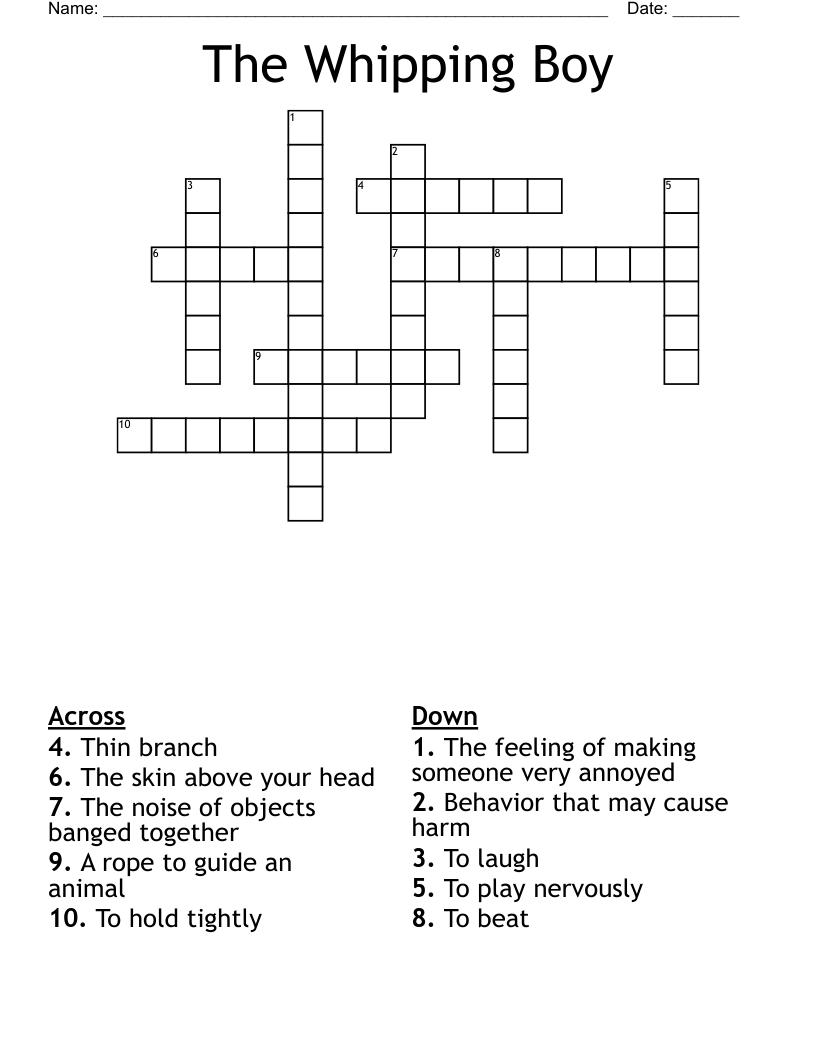 The Whipping Boy Crossword